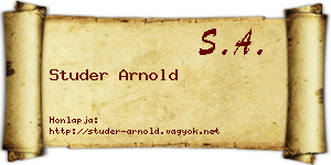 Studer Arnold névjegykártya
