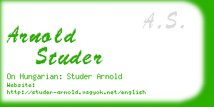 arnold studer business card